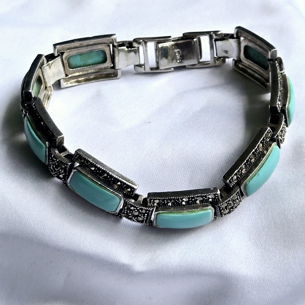Sterling Silver Marcasite Bracelet - Picture 4 of 6